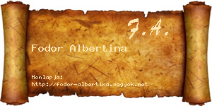 Fodor Albertina névjegykártya
